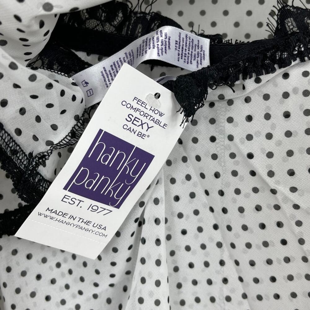 New Hanky Panky Spot on Chiffon Sleep Set, Black-White Women's Size M - Picture 5 of 10